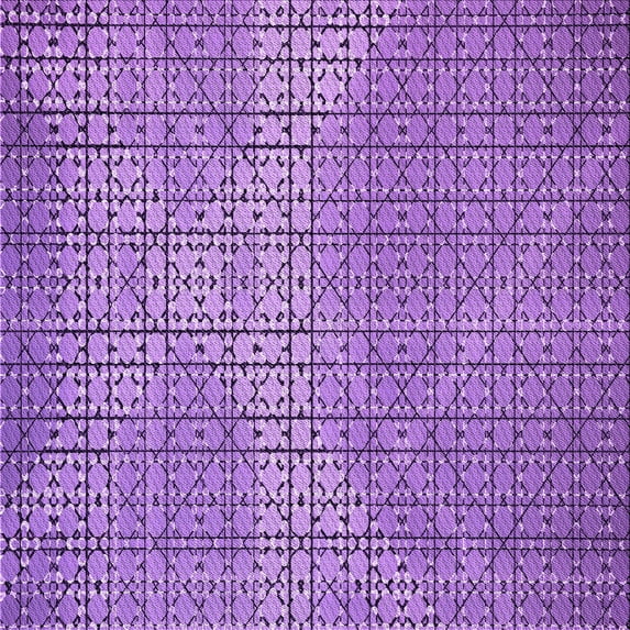 Ahgly Company Indoor Square Patterned Violet Purple Area Rugs, 8' Square