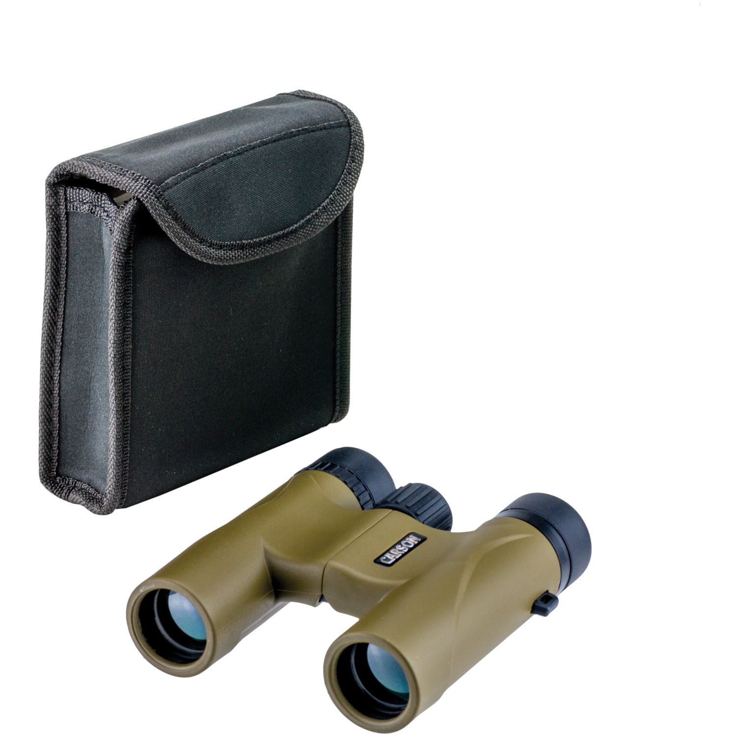 Carson Stinger 10x25mm Compact and Lightweight Binoculars - Includes Pouch, Wrist Strap, and Lens Cloth