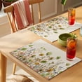 thumbnail image 4 of Placemat Set of 4 Green Flower Floral Leaves Placemats for Dining Table Branch Plant Nature Washable Table Mats for Kitchen and Party Decor Indoor & Outdoor Use, 4 of 8