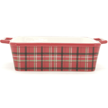 Holiday Time 8x8" Red Striped Baking Dish, Stoneware Ceramic, Dishwasher Safe