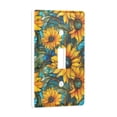 thumbnail image 2 of Yayeee Toggle Light Switch Wall Plate 1-Gang 4.5"x2.7" Home Decorative Outlet Cover, Stained Glass Sunflowers Pattern, 2 of 7