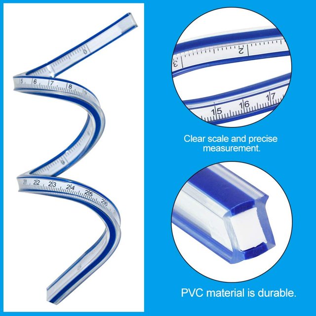 Regla de curva flexible, herramienta de medición flexible, regla de curva suave de plástico (30 cm, 60 cm) 2 piezas XianweiShao 8390606423221