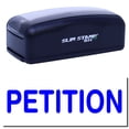 thumbnail image 1 of Large Pre-Inked Petition Stamp, Slim 1854, Ultra Slim Design, Impression Size 1-13/16" by 2-1/2", Up to 25,000 Impressions - Blue Ink, 1 of 10