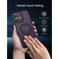 thumbnail image 6 of Magnetic Case for iPhone 11 Case [MIL-Grade Drop Tested & Compatible with MagSafe] Translucent Matte Back, Anti-Fingerprint Anti-Scratch Shockproof Phone 11 Case 6.1 Inch, Purple, 6 of 12