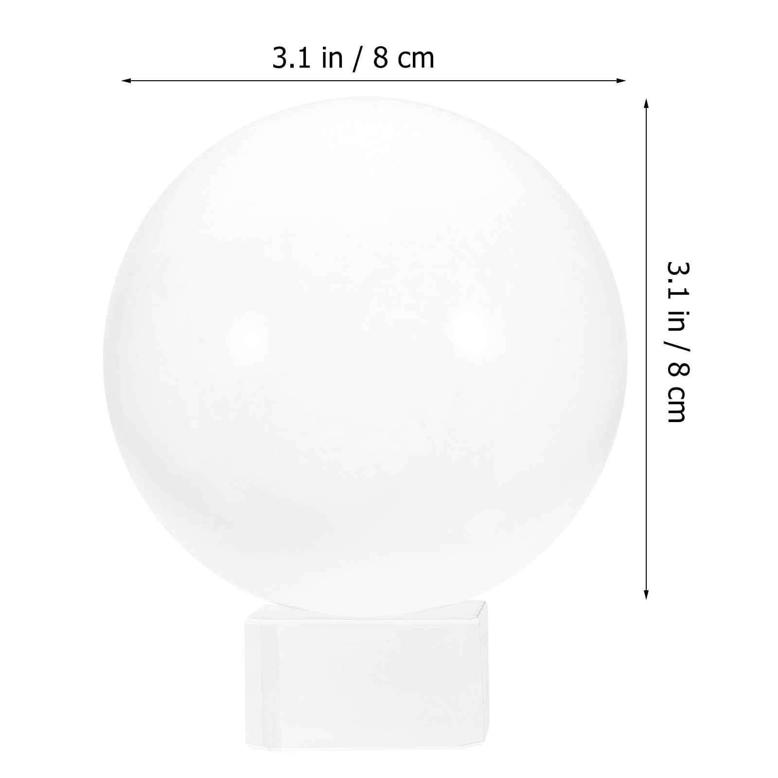 Transparent Crystal Ball Display Glass Ball Ornament for Decoration 8cm Transparent Ball Base