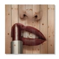 thumbnail image 3 of Designart 'Red Lipstick Getting Applyed On Woman Lips' Modern Print on Natural Pine Wood, 3 of 5