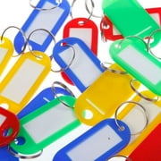 SagaSave 100 Pcs Key Labels Keychain Key ID Tag Name Tag Ring Keychain Plastic