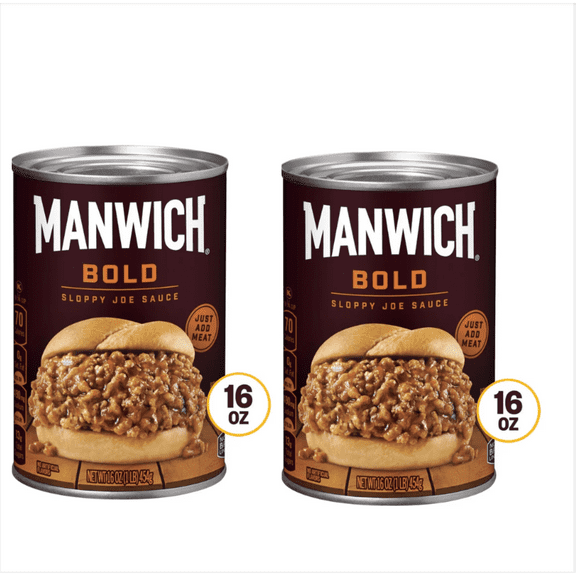Manwich Sloppy Joe Sauce, Bold Flavor, Canned Sauce 16oz pack of 2