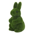 thumbnail image 4 of 2pcs Flocking Statue Artificial Moss Rabbit Figurine para Primavera, 4 of 9