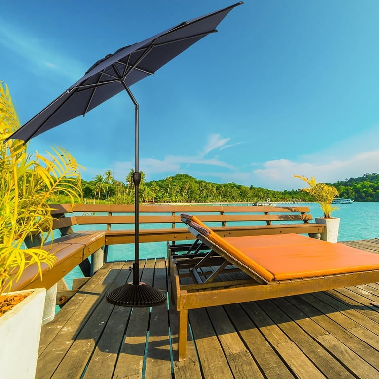11 square patio umbrella PURPLE LEAF 14x8ft Double-sided Rectangular Garden Table Umbrella with Base, Navy Blue