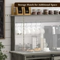 thumbnail image 5 of DreamCurship Farmhouse Coffee Bar Cabinet with Storage, 47" Buffet Cabinet Kitchen Storage Cabinet with Hutch, Coffee Station, Gray, 5 of 7