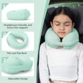 thumbnail image 3 of Almohada cervical de viaje Urnexttour para coche, espuma viscoelástica, verde, 3 of 6