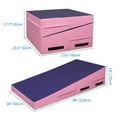 thumbnail image 3 of Matladin 48"x24"x14" Folding Gymnastics Cheese Wedge Incline Mat  for Kids Girls Home Training Exercise (Purple+Pink), 3 of 7