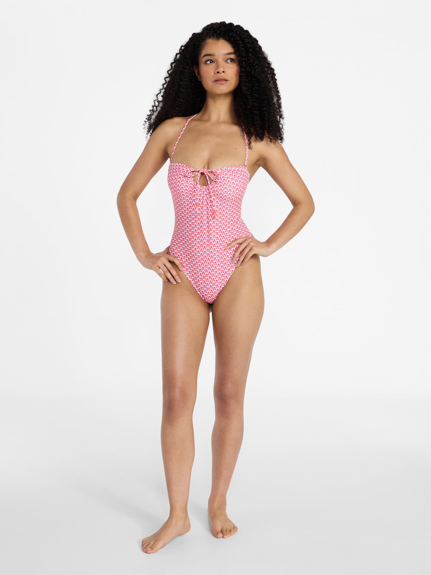 No Boundaries Keyhole One-Piece Swimsuit, Women's XXS-XXL