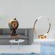 thumbnail image 2 of Reloj de mesa moderno con figura de globo terráqueo y soporte para botellas de hierro. Adorno artesanal para estantería de oficina, dormitorio, armari, 2 of 8