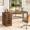 Brown, variant on Fnova 47.24" Computer Desk with 5 Drawers, Reversible File Cabinet, Writing Workstation for Home Office Bedroom Study Makeup Vanity Desk Furniture