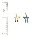 thumbnail image 5 of 18K Solid Yellow Gold Small Pink or Blue Enamel Jewish Hebrew "Life" Chai Pendant, 5 of 6