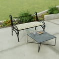 thumbnail image 2 of Jordan Manufacturing 48" x 18" Gallan Cedar Grey Stripe Rectangular Outdoor Settee Swing Bench Cushion with Ties, 2 of 12
