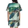 thumbnail image 3 of Lsque Watercolor Turtle1 Women's Short-Sleeved Pajama Set - 2 Piece Soft and Lightweight Sleepwear Set-, 3 of 9