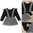 thumbnail image 3 of StylesILove Infant Baby Girl Long Sleeve Tee and Houndstooth Suspender Skirt 2pcs Set Outfit (120/18-24 Months), 3 of 3