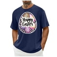thumbnail image 1 of Camisa Casual de Cuello de la Tripulación de la Impresión de Pascua de Manga Corta de Verano Top Ligero de Poliéster para los Hombres, Camiseta de Manga Corta para el Uso Diario de Primavera Verano, 1 of 8