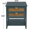 thumbnail image 4 of ZeHuoGe 3 Drawers Rattan Cabinet, Sideboard Buffet with Cane Webbing, Storage Organizer for Living Room, 4 of 11