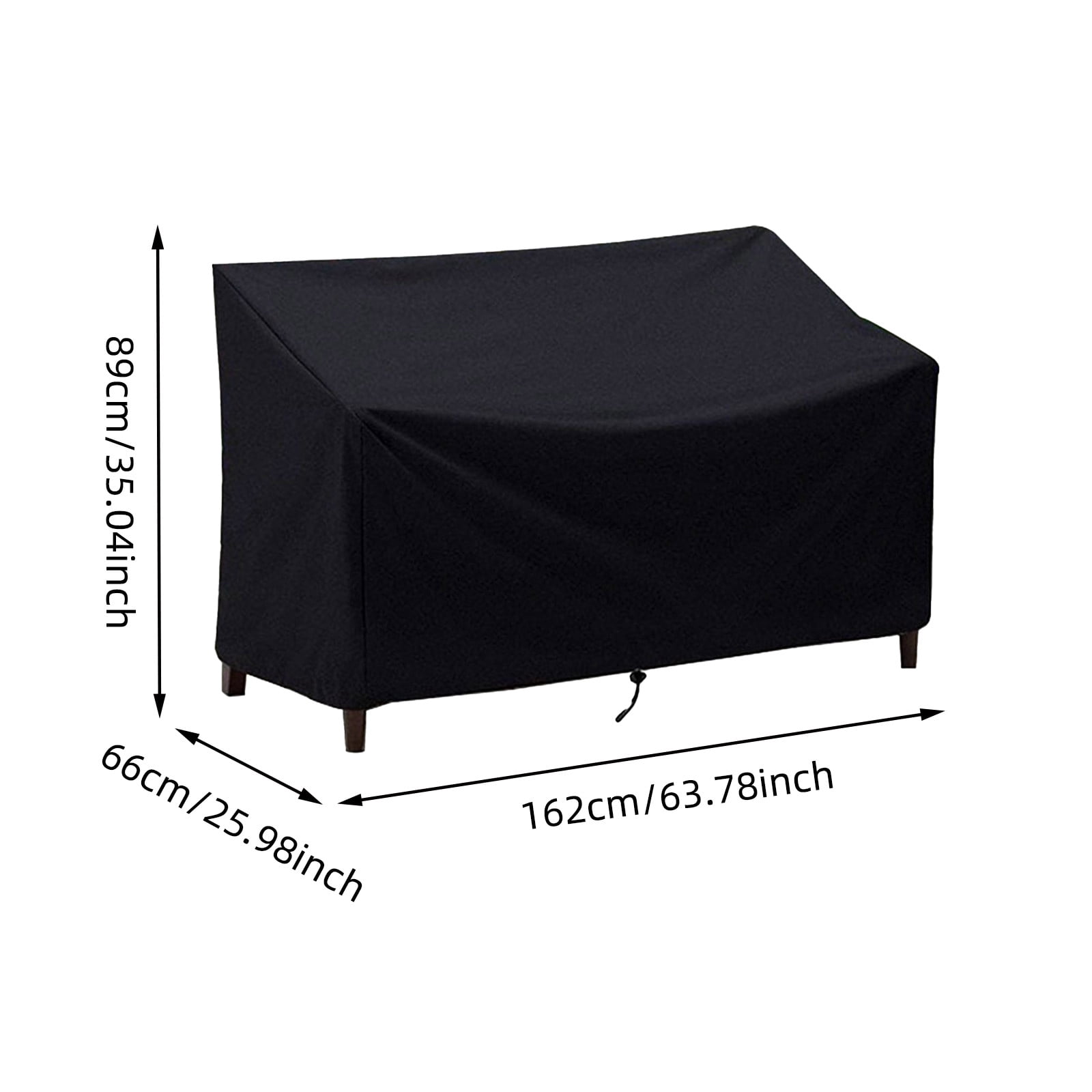 Outdoor Bench Cover Waterproof – Heavy Duty 2-Seater Patio Furniture Cover for Loveseat, Sofa & Glider – All-Weather Resistant with Air Vents – Fits Garden, Park & Outdoor Use (Black)