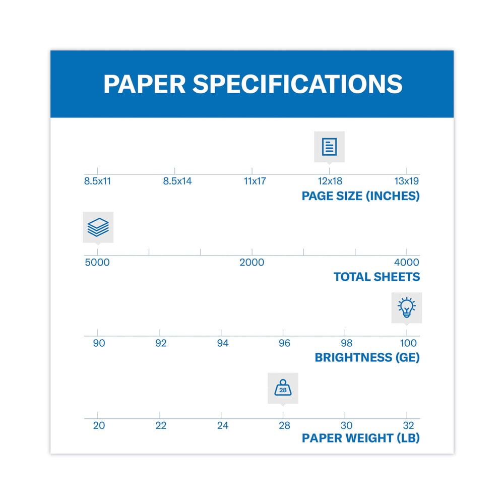 Hammermill Color Copy Paper, 100 Brightness, 28 lb, 12" x 18", Photo White, 500 Sheets/Ream