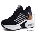 thumbnail image 3 of 2023 Zapatillas Gruesas De Las Mujeres Zapatos Para Correr 9cm Tenis De Plataforma De Cuña Señoras Entrenadores Blanco Purpurina Deporte Al Aire Libre Femenino, 3 of 4