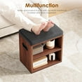 thumbnail image 4 of Farini Small Shoe Bench with Cushion, Shoe Storage Bench with Seating, Seat Shoe Rack for Entryway, Walnut-Dark Gray, 4 of 9