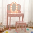 thumbnail image 2 of GloryStar Kids Vanity Desk with Oval Lighted Mirror, 2 of 7