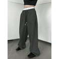 thumbnail image 3 of XiaoBanDeng Men's Baggy Pants Wide Leg Drawstring Waist Loose Sweatpants with Pockets, 3 of 4