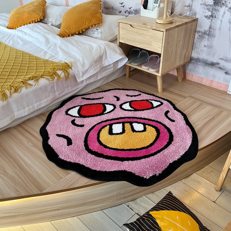 LAKEA Handmade Tufted Carpet Cherry Bomb Rug Pink Room Decor