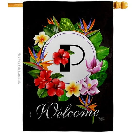 Breeze Decor H130276-BO Tropical P Summertime 28 x 40 in. Double-Sided Decorative Vertical House Flags for Decoration Banner Garden Yard Gift