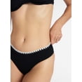 thumbnail image 4 of Time and Tru Women's and Women's Plus Mid Rise Bikini Bottoms with Contrast Trim, Sizes XS-3X, 4 of 5