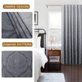 thumbnail image 5 of Hiasan Grey Ombre Blackout Curtains for Bedroom - Back Tab 96 inch Long Damask Design Thermal Insulted Tieable Window Drapes Light Blocking Curtains for Living Room, Hotel, 2 Panels, W52 x L96, Gray, 5 of 7