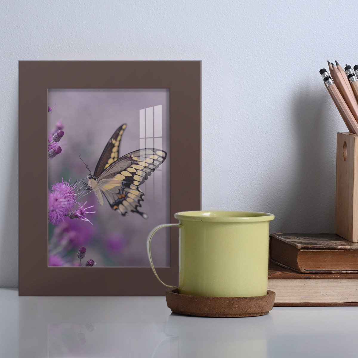 Modern 3.5 in. x 5 in. Brown Picture Frame (Set of 4)