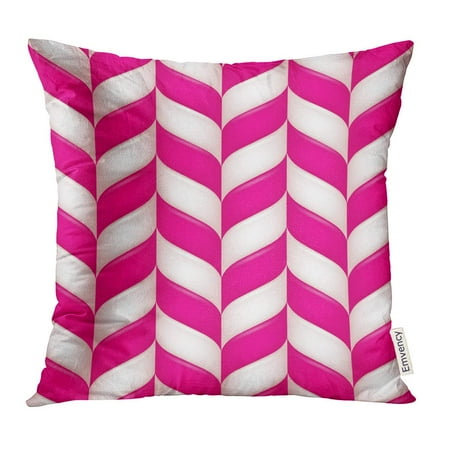 Magenta Throw Pillows STOAG Pink Sugar Abstract Candys Red Magenta Zag Throw Pillowcase Cushion Case Cover 16x16 inch ()
