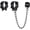 Black-Asymmetric Rivet, variant on Unisex punk hip-hop stainless steel lightning bolt pendant earrings in silver, black, and gold clasps, suitable as a gift for women and men.