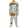 thumbnail image 3 of Fotbe Hello Pijama de Hombre con Estampado de Manga Larga, Conjunto de 2 Piezas, Ropa de Dormir Suave y Cómoda con Bolsillos-XX-Large, 3 of 7