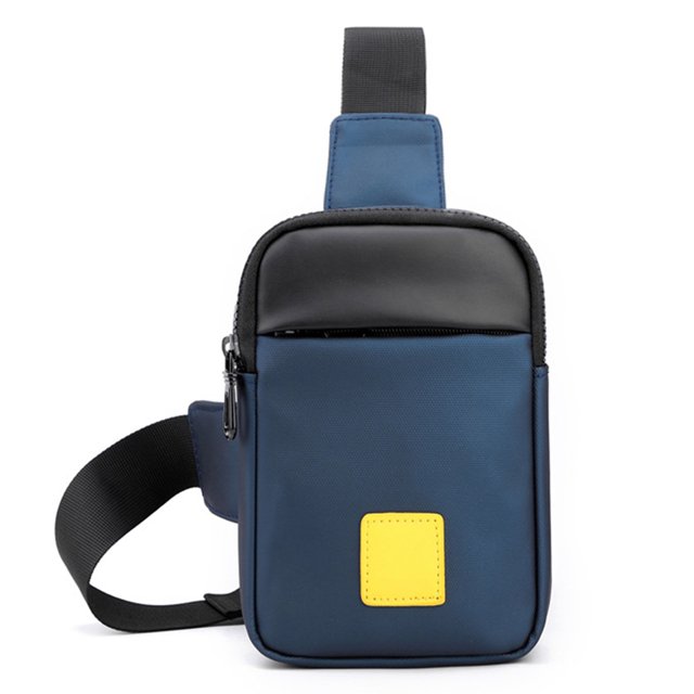 Generic Men's Nylon Crossbody Chest Bag in Dark Blue, Compact & Lightweight Design, 19x13x4cm