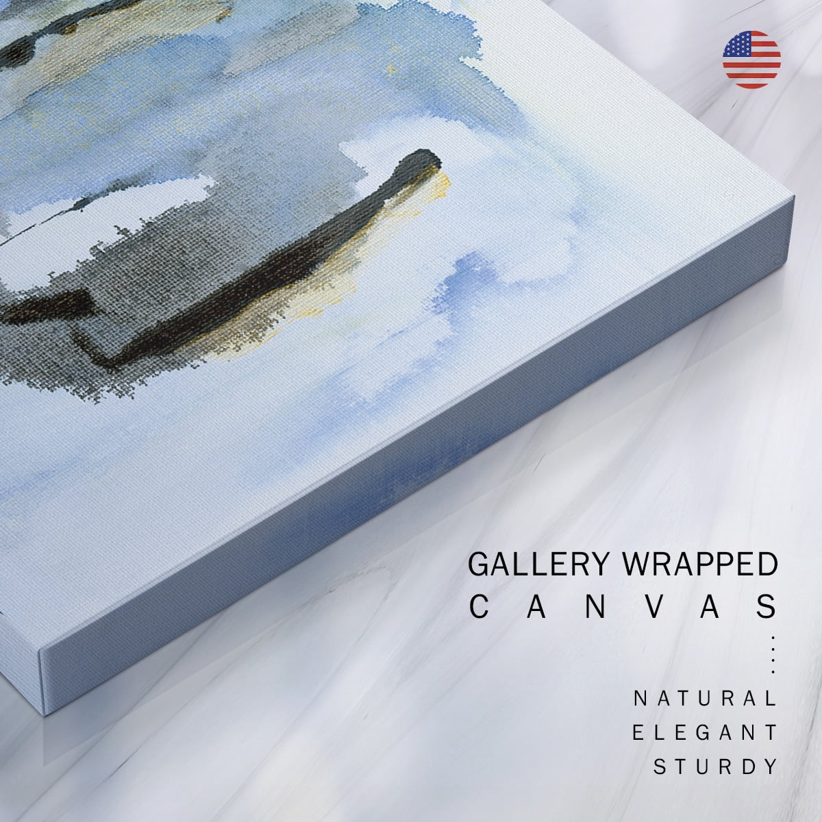 Wexford Home Abstract Wall Art Watercolor Canvas Prints Modern Artwork Décor for Living Room Bathroom Bedroom 16x 16 inches, Set of 4