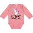 thumbnail image 3 of Inktastic My Granny Loves Me Unicorn Girls Long Sleeve Baby Bodysuit, 3 of 5