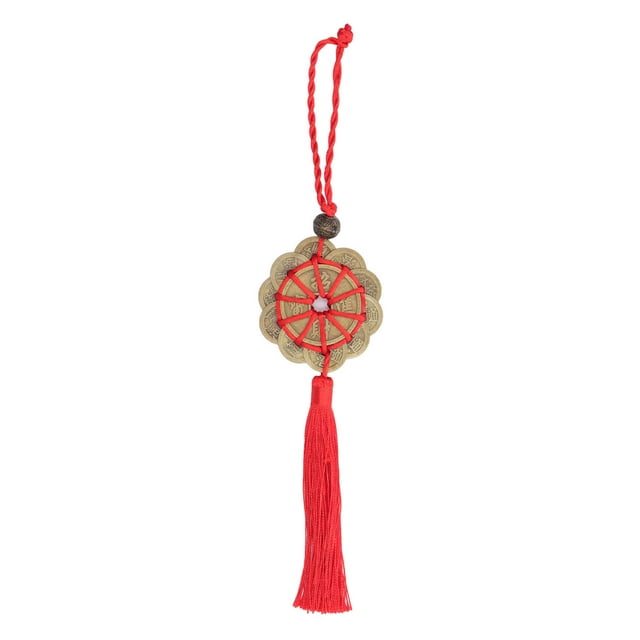 Decoración de la casa, monedas chinas de Feng Shui, dinero de la fortuna con cuerda roja, adorno colgante para decoración de Año Nuevo chino Tipo 2