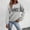 Light Gray, variant on Grandma Print Women's Sweatshirt Long Sleeve Crewneck Relax Fit Spring Fashion Pullover Sweater Fall Tops