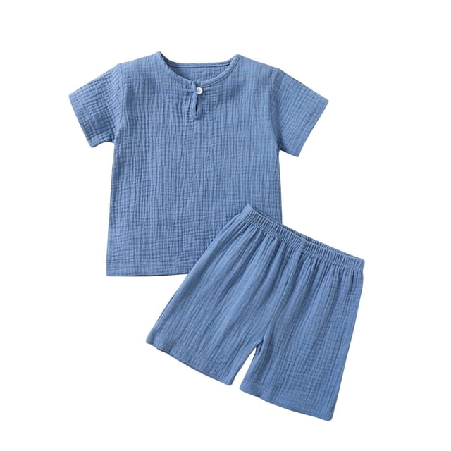 Zpanxa Girls Summer Outfits Spring and Toddler Kid Boys Solid Short Sleeve Fashion Rompers 2 Years