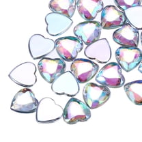 100 Pcs Acrylic Heart Rhinestone 8mm Flat Back Plastic Gems Jewelry Stickers for Craft Bead Face Painting Costume Jewelry Making, White
