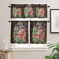 thumbnail image 2 of Merry Christmas Red Truck Kitchen Curtains and Valances Set, Winter Snowflake Gift Wood Grain Rod Pocket Window Valance Window Curtain Panels for Living Room Bedroom Laundry, 27.5x36in, 3 Pieces, 2 of 7