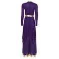 thumbnail image 4 of Sholeno Womens Liturgical Praise Dance Outfits Worship Dancewear Overlay Dress with Wide-Leg Pants 2-Piece Sets Purple XXL, 4 of 7