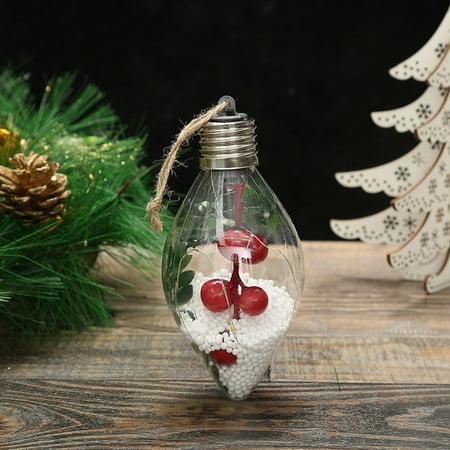 

Yilirongyumm Christmas Decorations Double Pointed Sphere Christmas Tree Pendant Indoor Creative Transparent Light Emitting Led Christmas Ball